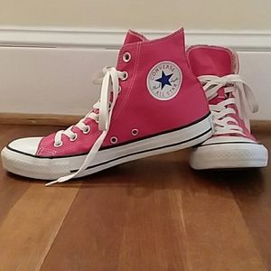 HOT pink Converse High Tops